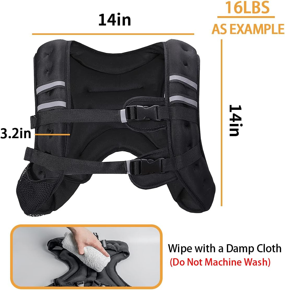 Weighted Vest for Men Workout，Strength Training Weight Vest for Men and Women, Workout Equipment for Training,Running,Jogging,Etc - 8Lbs,12Lbs,16Lbs,20Lbs,25Lbs,30Lbs