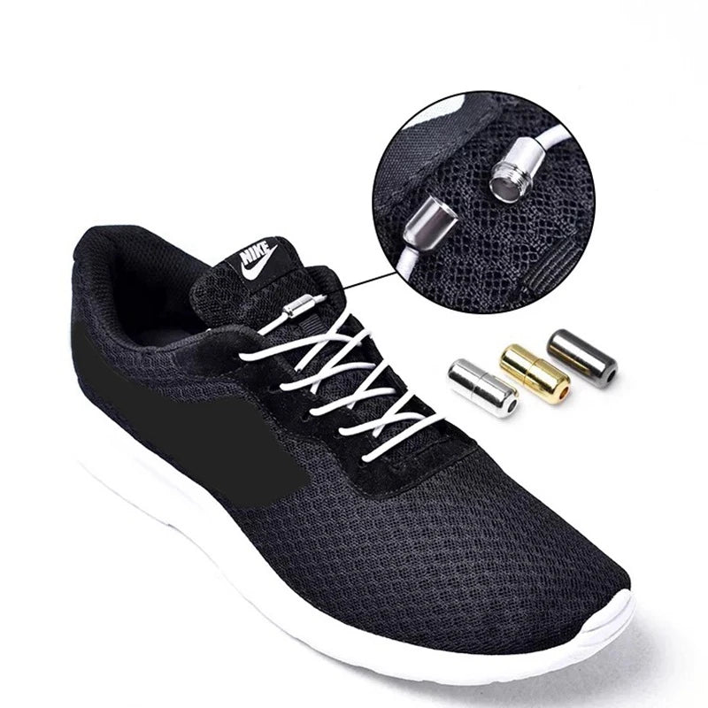 1Pair Elastic Shoelaces round No Tie Shoe Laces Sneakers Shoelace Kids Adult Elastic Laces One Size Fits All Shoes Dropshipping
