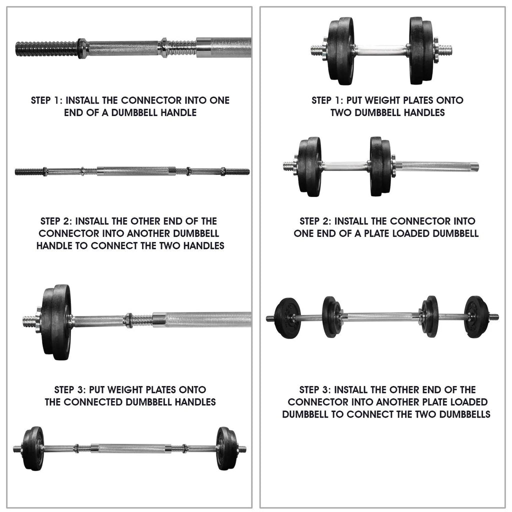 Adjustable Dumbbell, 60 Lbs with Connector
