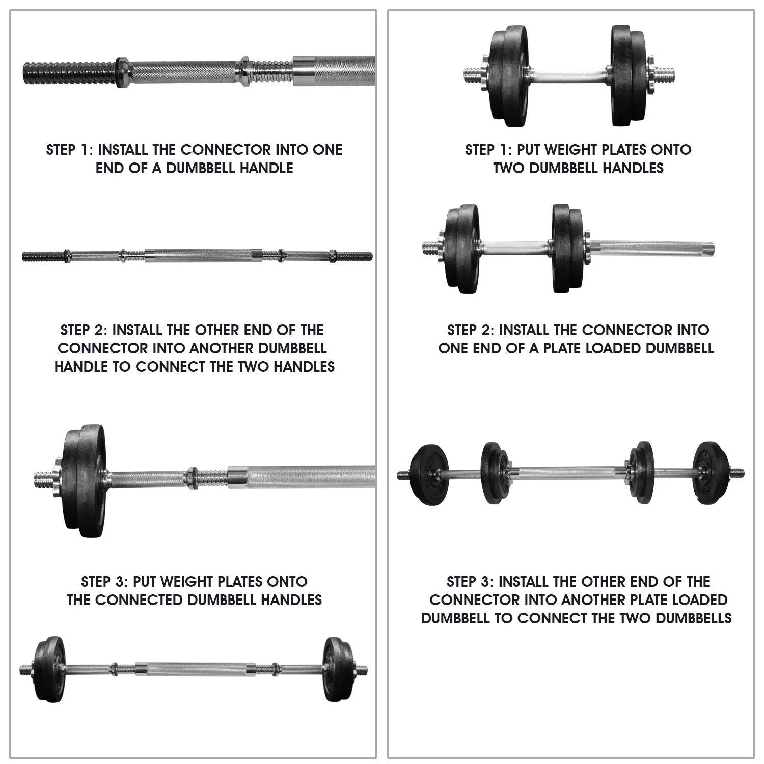 Adjustable Dumbbell, 60 Lbs with Connector