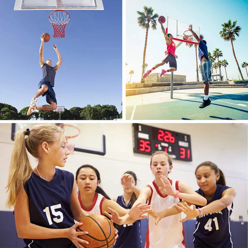 1-3X Standard Basketball Net Durable Polypropylene Fiber Outdoor Sports Basketball Tri-Color Basketball Net Mesh Replacement