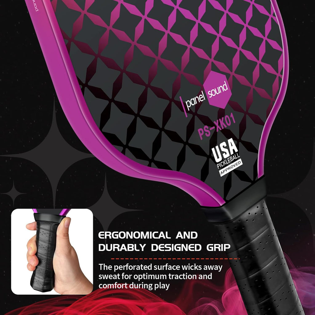 Pickleball Paddles Set of 2 or 4, USAPA Approved Fiberglass Pickleball Racket Set with 4 Outdoor Pickleballs and 1 Carrying Case