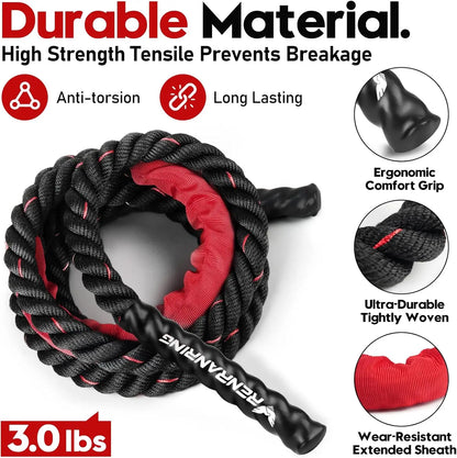 Heavy Weighted Jump Rope for Adults, 3Lb 4Lb 5Lb Options, Fitness Equipment for Home Gym and Strength Training