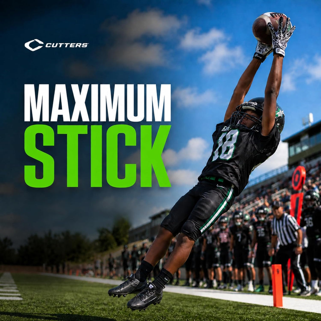 Football Gloves - Game Day Football Receiver Gloves with High Tack Silicone Grip, Superior Support and Protection - Black and White - Youth-Large