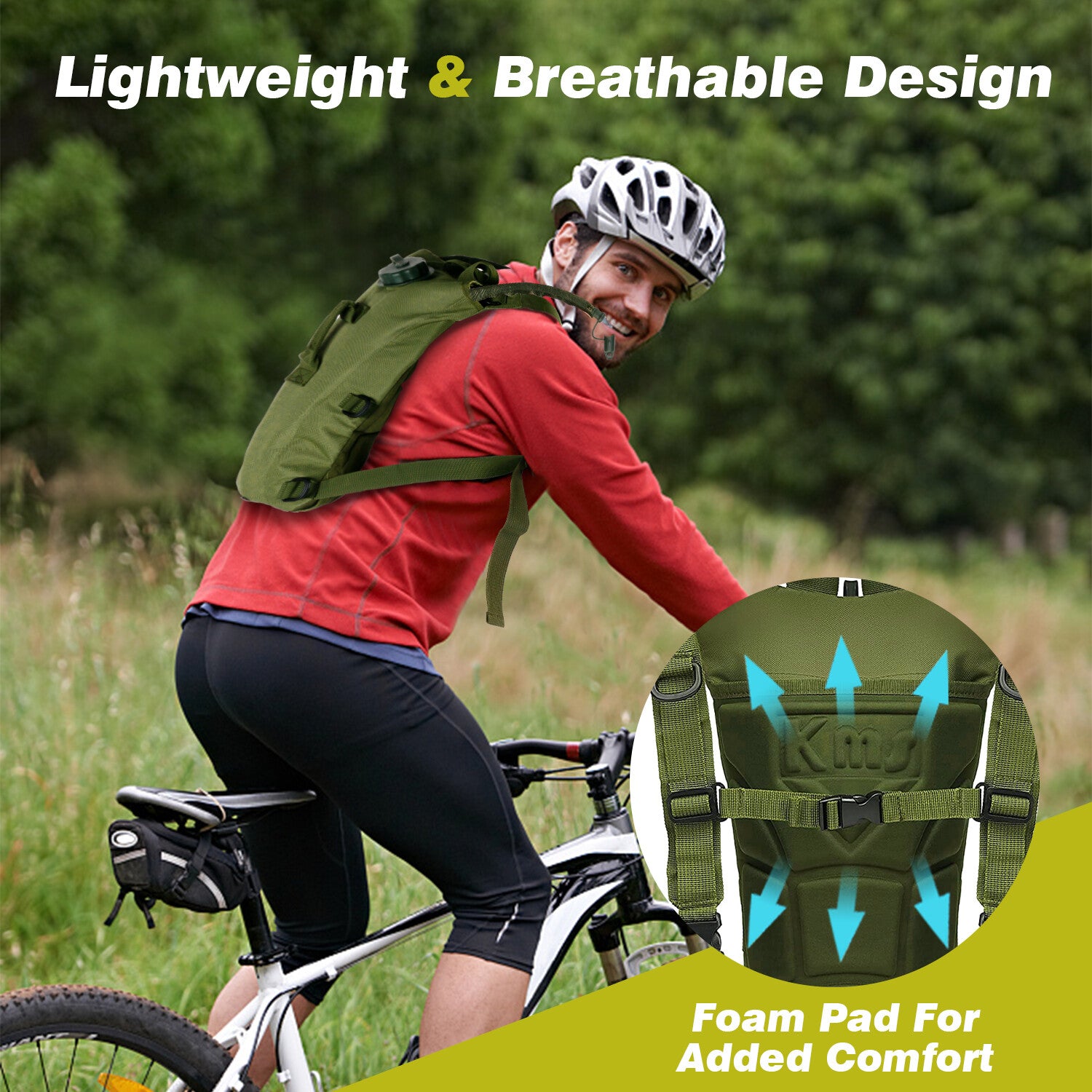 Cycling Hydration Bladder - 3L Leakproof Water Bag for Backpacks (BPA Free) USA