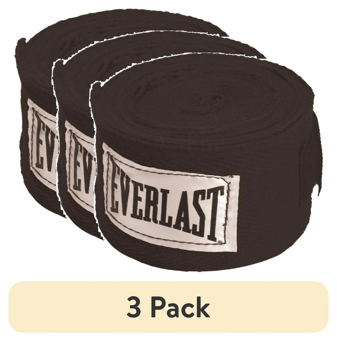 (3 Pack)  108" Boxing Hand Wraps – Black, Poly-Cotton, Adjustable Strap, 2-Pack