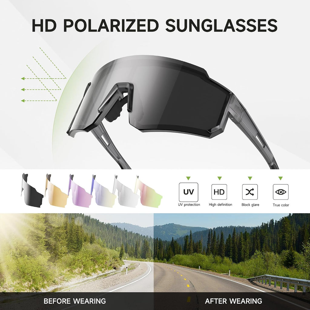Sports Polarized Sunglasses Men Women for Running Baseball Hiking | 3 Pack Lightweight Sun Glasses with UV Protection for Cycling Fishing