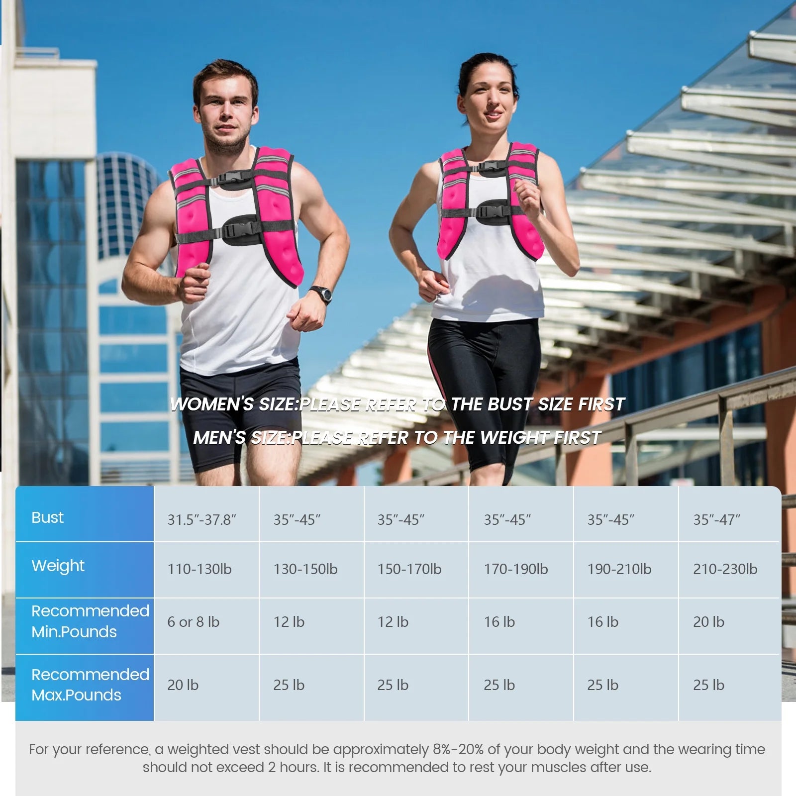Weighted Vest Pink 20 Lb Weight Vest for Woman Men Sport Weighted Vest with Reflective Stripe Adjustable Buckle Straps Mesh Pocket for Strength Training Running