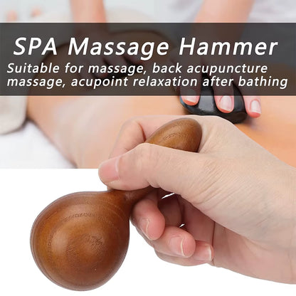 Portable Massage Hammer,Spa Massage Tool for Back Acupoint Massage &amp;Acupoint Relaxation,Wood Beauty Massage Hammer for Skin Care