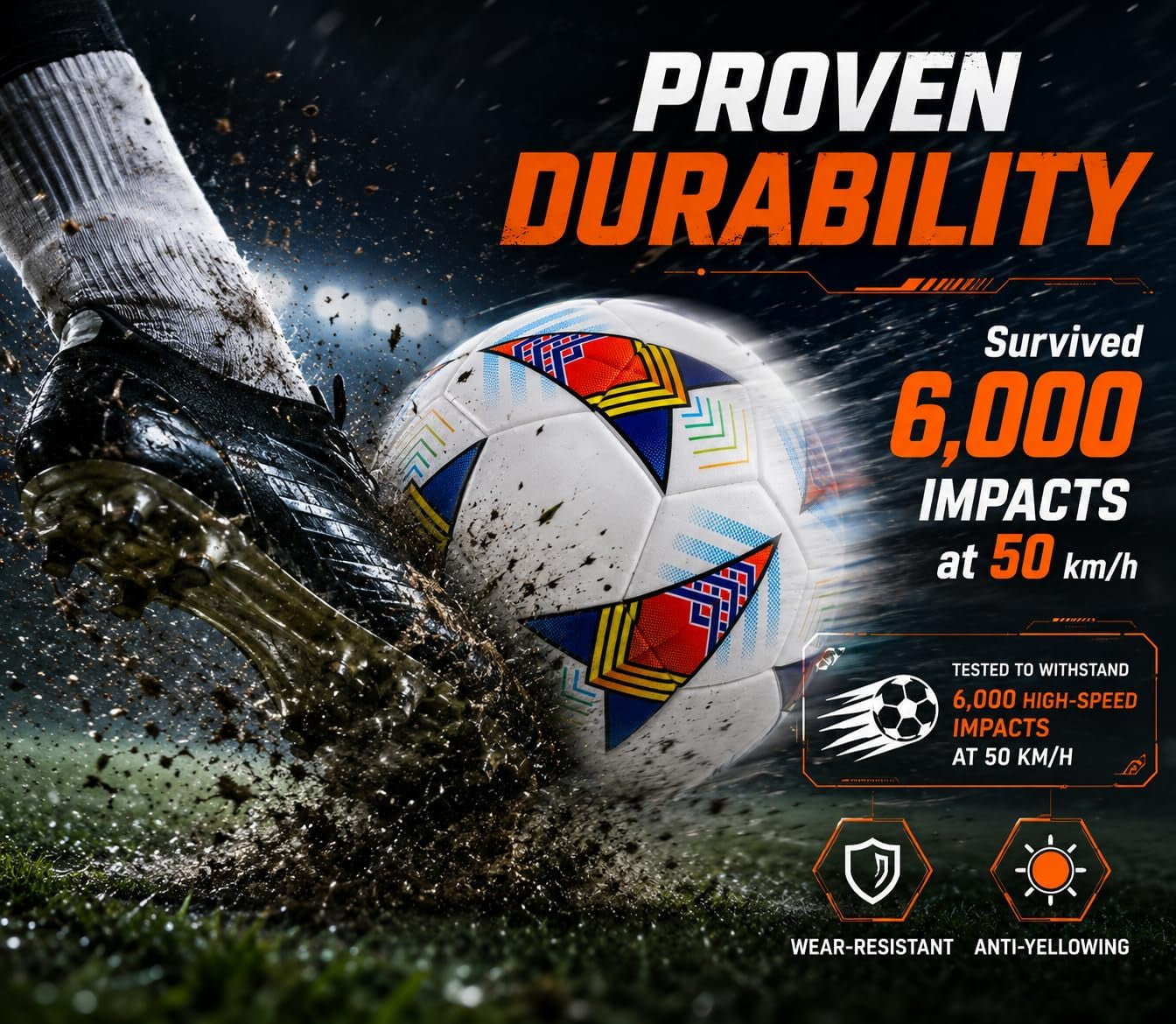 Size 5 Soccer Ball—Sgs Lab-Tested Pro Match Grade with Pump & Needles | Seamless Waterproof TPU Leather, 0.86% Sphericity, 2.3% Air Loss, Indoor Outdoor Match Training for Adults & Youths