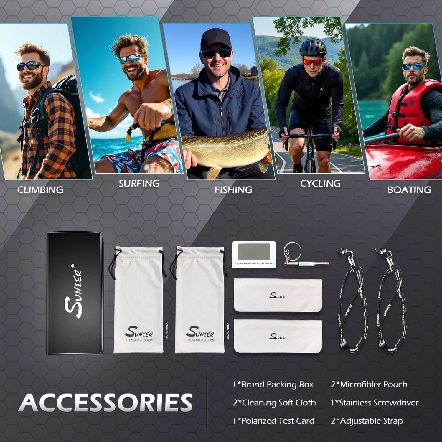 Polarized Sports Sunglasses for Men Women, Fishing Driving Outdoor Shades