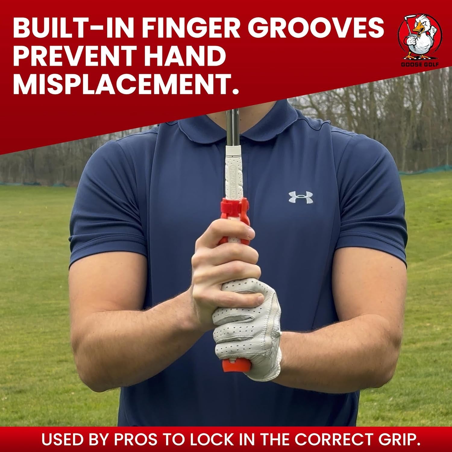 Golf Grip Trainer – Golf Training Aid for Correct Hand Positioning, Fits All Golf Clubs, Build Proper Grip Fundamentals for Consistent Practice