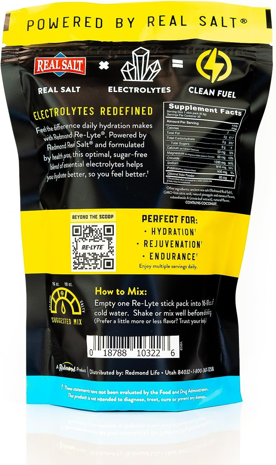 Re-Lyte Hydration Electrolyte Powder Mix (Pina Colada), 30 Stick Packs | No Added Sugar, Hydration Packets