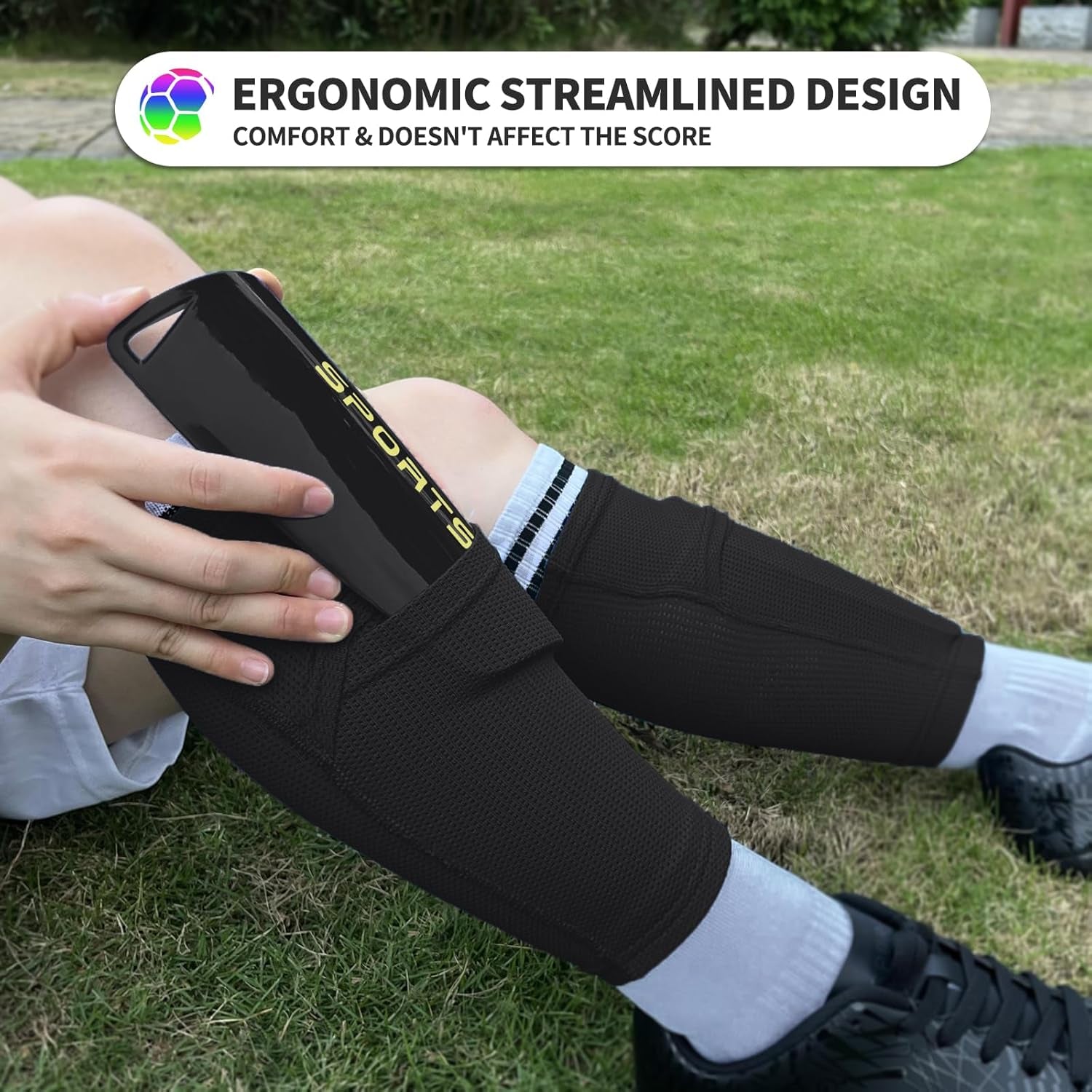 Toddler Kids Youth Soccer Shin Guards with Sleeves for Ages 3-15 | Slip-In Shin Pads, Breathable Mesh Sleeves with Hidden Pocket for Boys, Girls, Children & Teens, Soccer Training & Games
