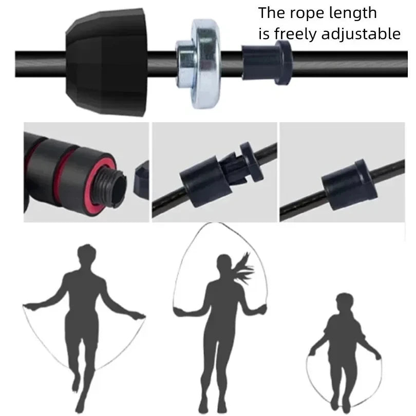 The New Jump Rope Steel Wire Skipping Exercise Adjustable Jumping Fitness Workout Training Home Sport Equipment Tangle-Free