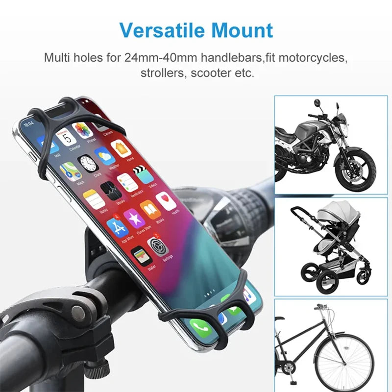Bicycle Bracket Universal Shockproof Elastic Silicone Base Phone Bracket Cycling Bike Mountain Bike Bike Phone Dvr Gps Bracket