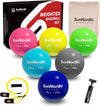 6 Pack Smooth Weighted Baseball Set with Resistance Band | 3.5-53Oz, Variable Weight Plyometric Baseballs with Pump & Carry Bag, Improved Power & Pitching Training, All Skill Levels