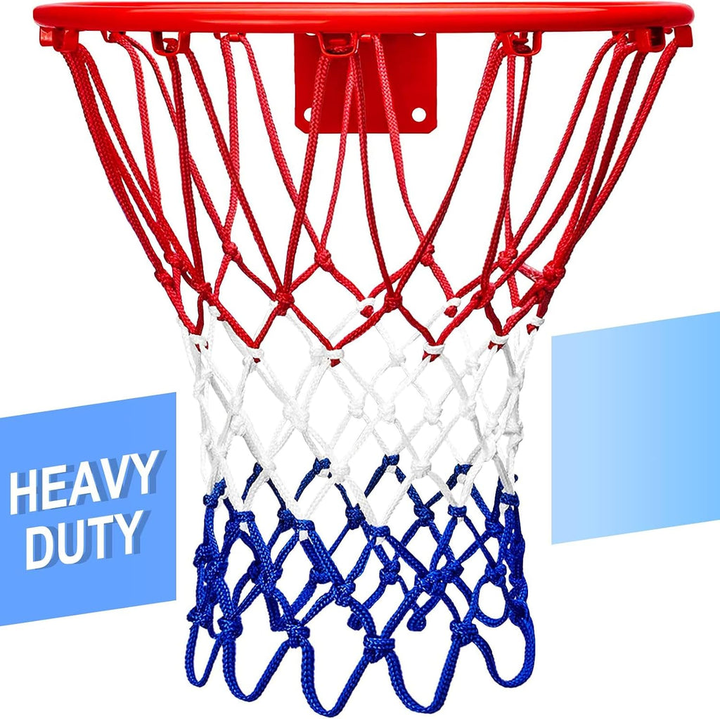 Basketball Net Replacement,12 Loops Professional Heavy Duty Net | 6.88 Oz Red White and Blue Net, Suitable for Outdoor Standard 12 Loops Basketball Hoop