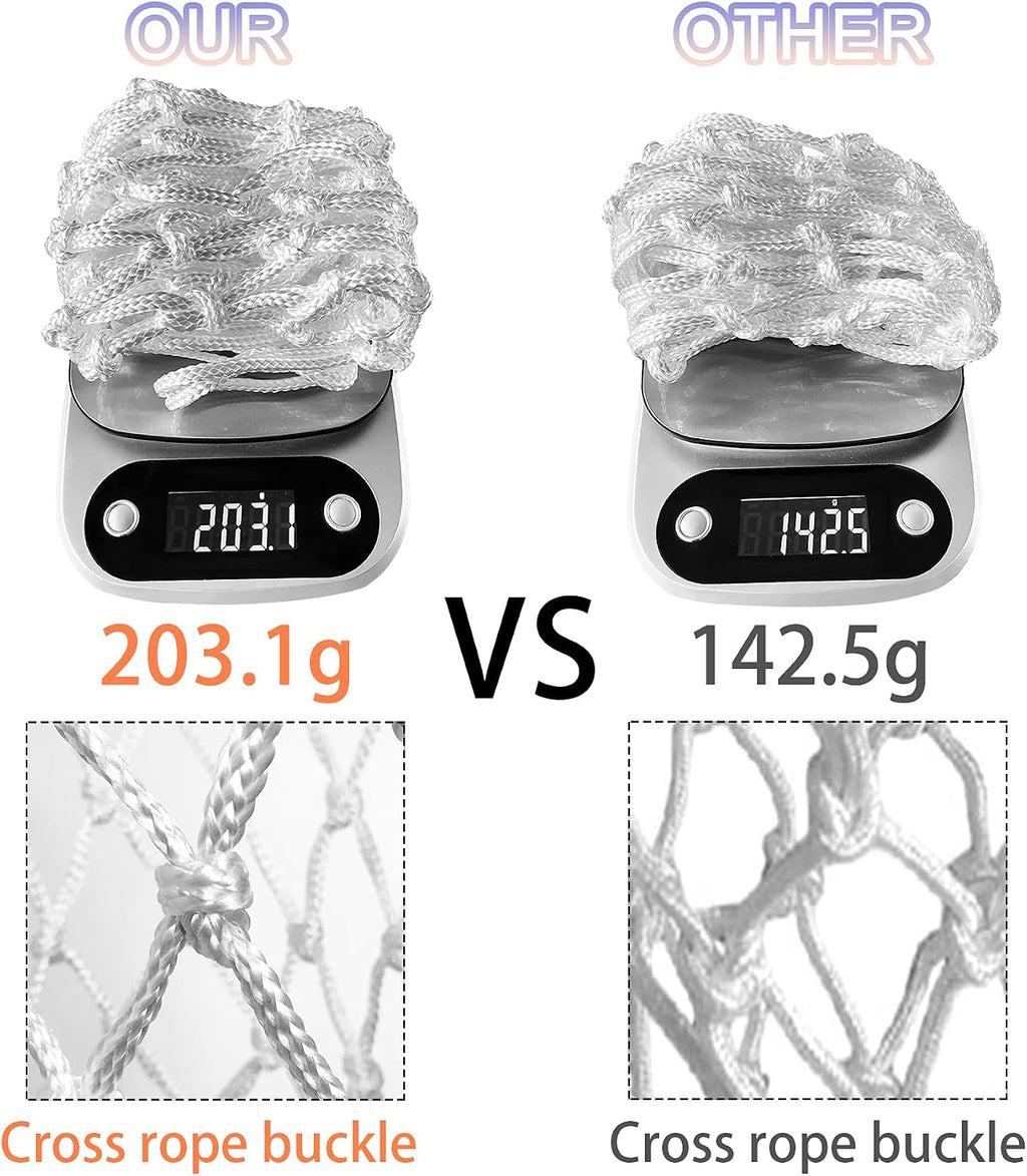 Basketball Net Outdoor,(7.16 Oz) 12 Loops Professional Heavy Duty Basketball Net Replacement,All Weather anti Whip, Suitable for Outdoor Standard 12 Loops Basketball Hoop