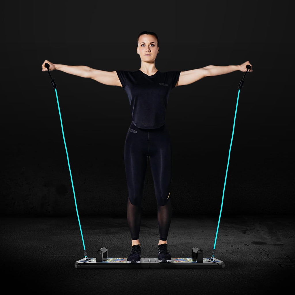 Solid Push up Board | 20-In-1 Home Gym | Portable Workout Equipment | Multi-Functional Pushup Board for Men & Women | Professional Foldable Push up Stands for Chest Muscles