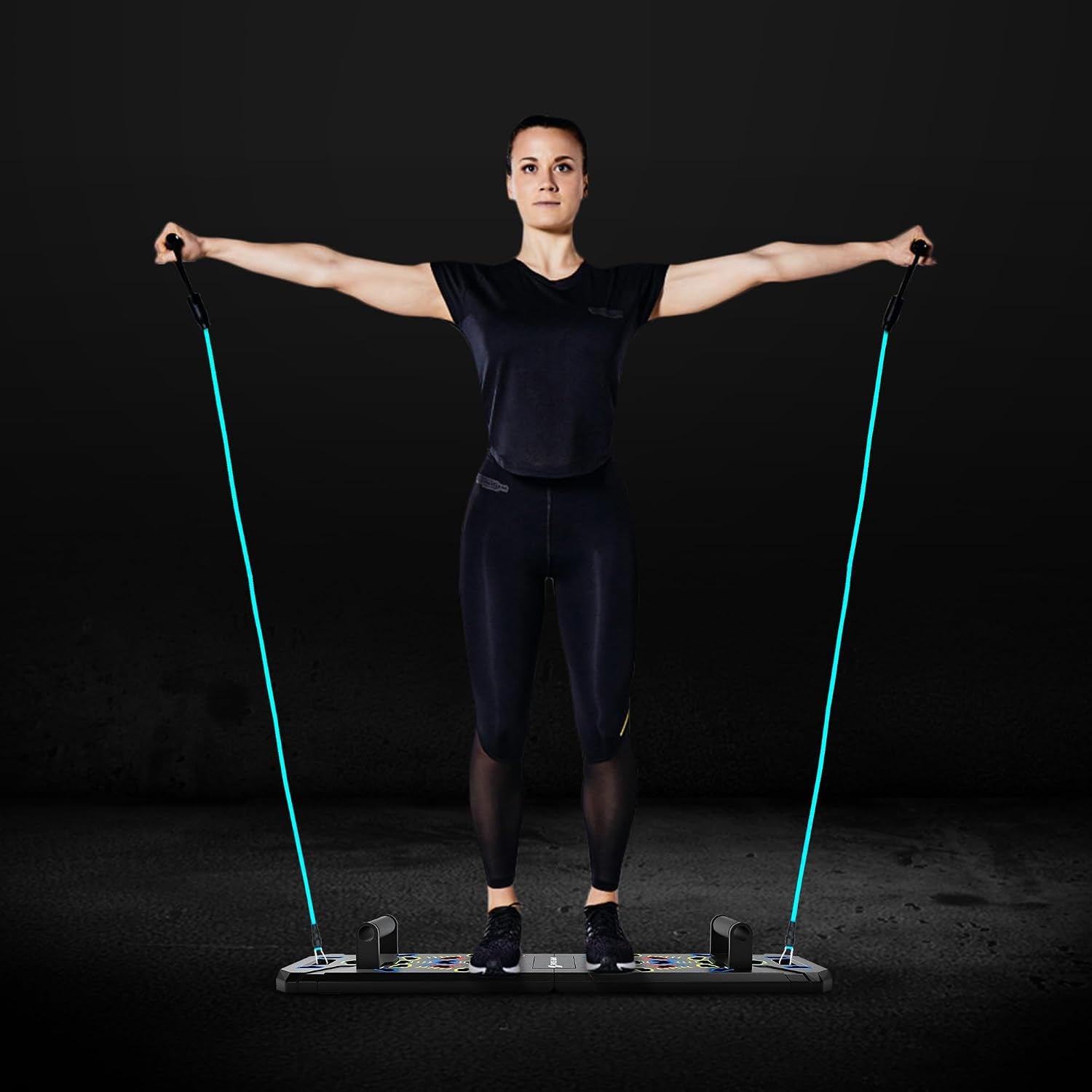 Solid Push up Board | 20-In-1 Home Gym | Portable Workout Equipment | Multi-Functional Pushup Board for Men & Women | Professional Foldable Push up Stands for Chest Muscles