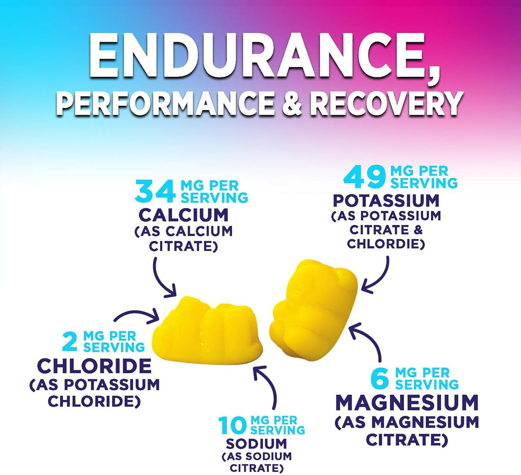 Hydration Electrolyte Gummies - Daily Liquid Replenisher Gummy - Electrolyte Multiplier with Minerals, Potassium & Real Salt - Vegan, Non-Gmo - Tasty Lemon Flavor Hydration Electrolytes - 60 Gummies