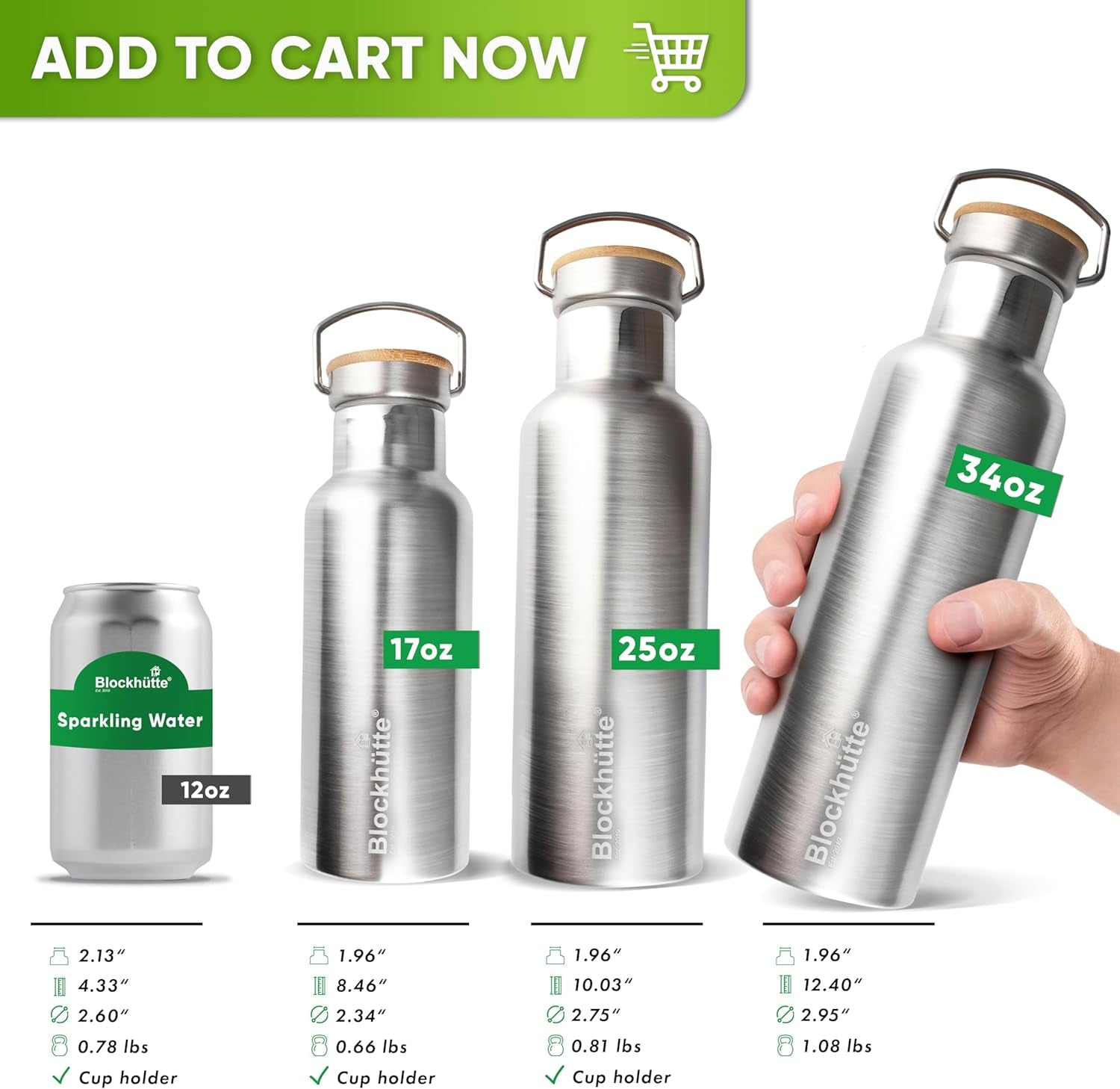 Vacuum Insulated Stainless Steel Water Bottle - 17 Oz I Wide Mouth Metal Bottle for Hot and Cold Drinks I Bpa-Free I Perfect for Travel, School I Kids, Adults, Water Canteen, Sports, Flask