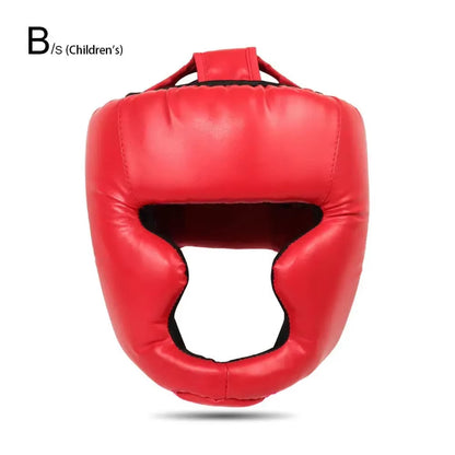 Full-Covered Pu Boxing Helmet Kids Adults Muay Thai Equipment Headgear Guard Training Taekwondo Head Boxing Sparring Gym A8Z5