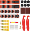 80Pcs Bike Tire Repair Kit, Self-Adhesive Bike Tire Patch Kit | Bike Tool Kit with Portable Storage Box and Valve Converter, Bike Repair Kit for Mountain Bikes, Commuter Bikes, Motorcycles