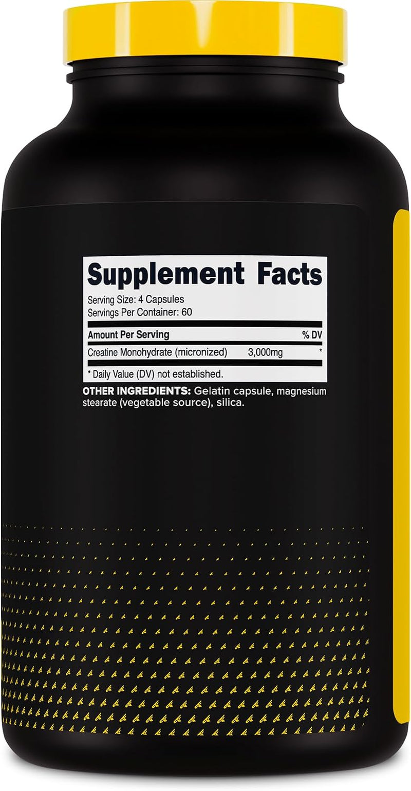Creatine Monohydrate Capsules (3,000Mg) 240 Capsules | Gluten Free and Gmo-Free