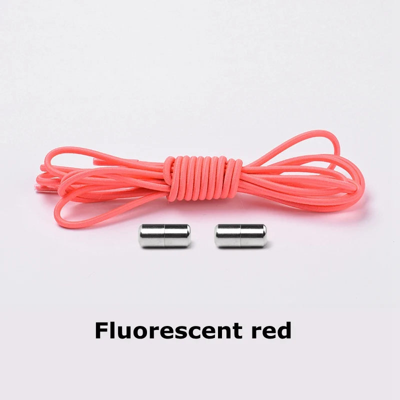 1Pair Elastic Shoelaces round No Tie Shoe Laces Sneakers Shoelace Kids Adult Elastic Laces One Size Fits All Shoes Dropshipping