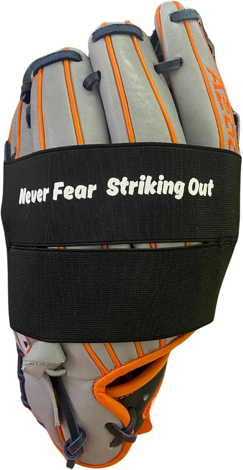 Baseball Glove Wrap Band for Break-In & Shaping | Elastic Mitt Strap | Adjustable Closure for Pocket Forming & Storage | Youth & Adult Softball Mitt Care Accessory (Message Options)
