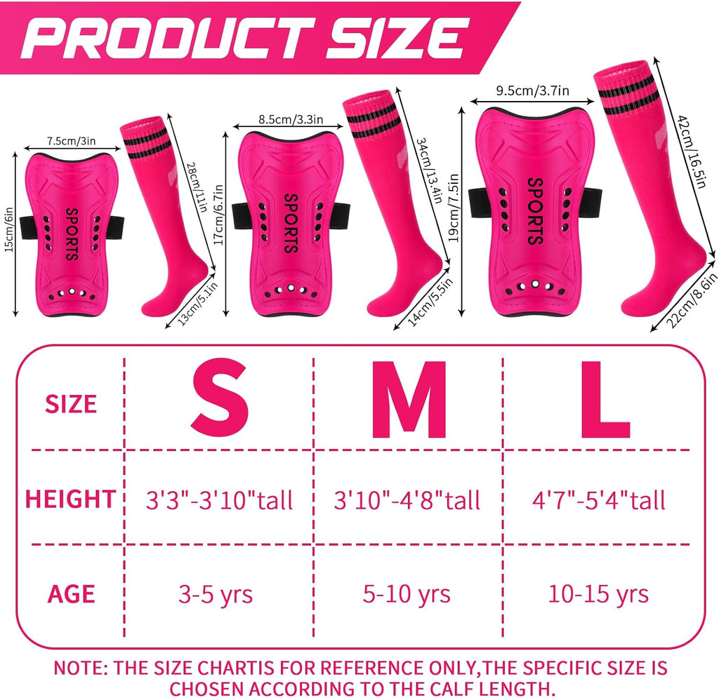 Soccer Shin Guards and Socks for Toddler Kids Youth, Lightweight Soccer Shin Pads Protective Defender Gear for 3-5, 5-10, 10-15 Years Old Children Teen Boys Girls Sports Game