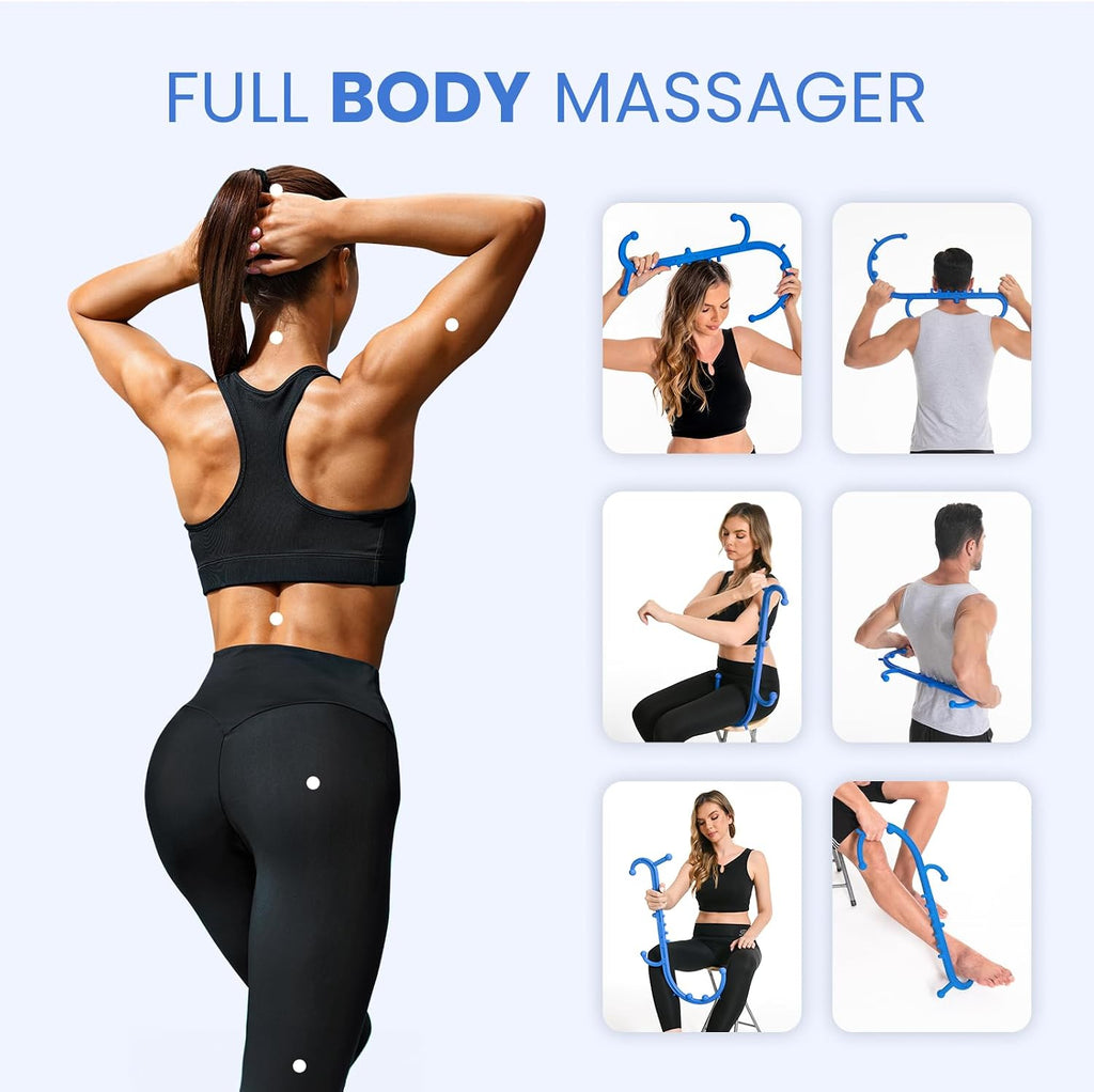 Deep Tissue Back & Neck Massager for Body Muscle Pain Relief | Trigger Point Massage Tool for Full Body, Shoulders, Legs, Muscle Knot Remover, for Self-Massage, Pressure Point Massage Tool
