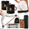 Ankle Resistance Bands with Cuffs & Bonus Fabric Resistance Bands for Working Out – Home Workout Set for Legs, Glutes, Yoga, Pilates, Strength Training Women & Men – Includes Bag & Guide