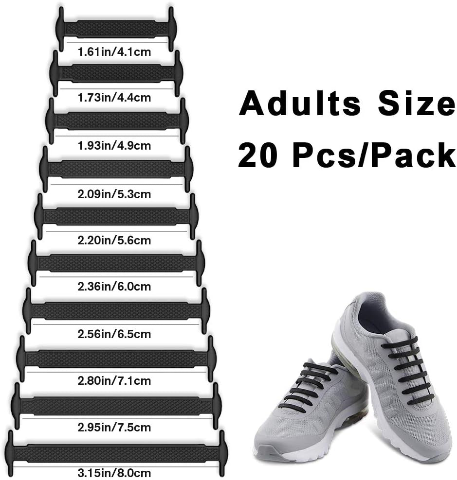 No Tie Shoelaces for Kids and Adults Stretch Silicone Elastic No Tie Shoe Laces