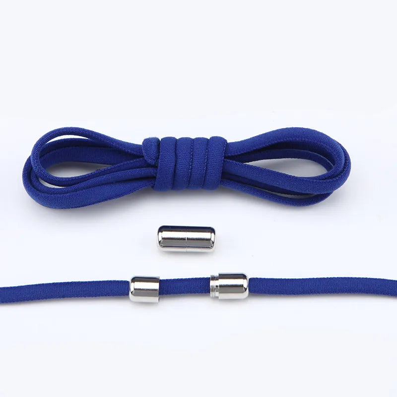 New Version Elastic No Tie Shoelaces Metal Lock Shoe Laces for Kids Adult Sneakers Quick Shoelaces Semicircle Shoestrings