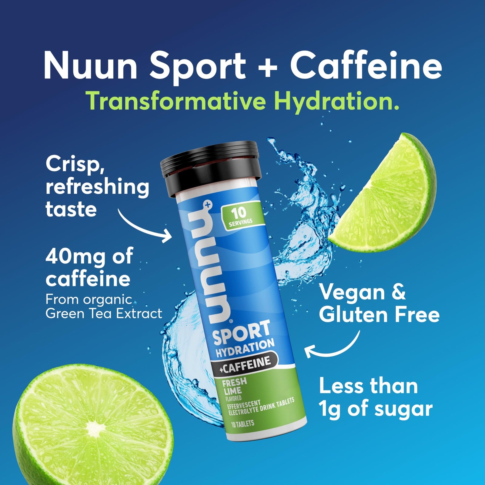 Electrolyte Tablets with Caffeine | Vegan Hydration Drink Mix | 6 Pack
