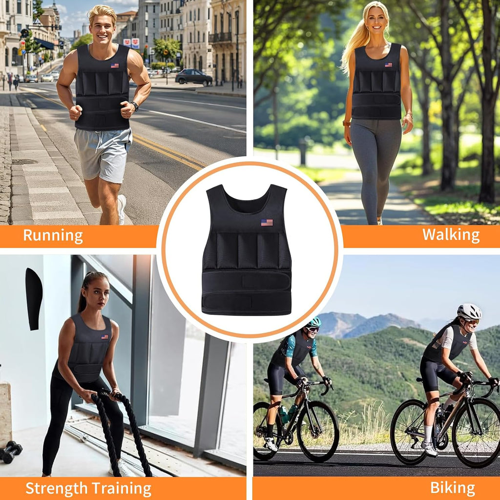 Adjustable Weighted Vest for Men Women,2-30 Lbs Adjustable Weighted Vest with Straps Womens Running Weight Vest for Walking Strength Training Fitness