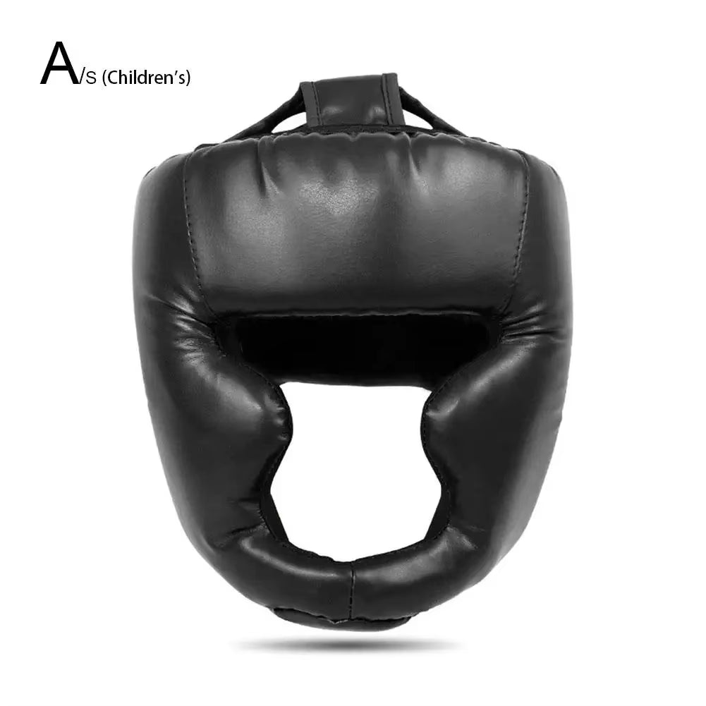 Full-Covered Pu Boxing Helmet Kids Adults Muay Thai Equipment Headgear Guard Training Taekwondo Head Boxing Sparring Gym A8Z5