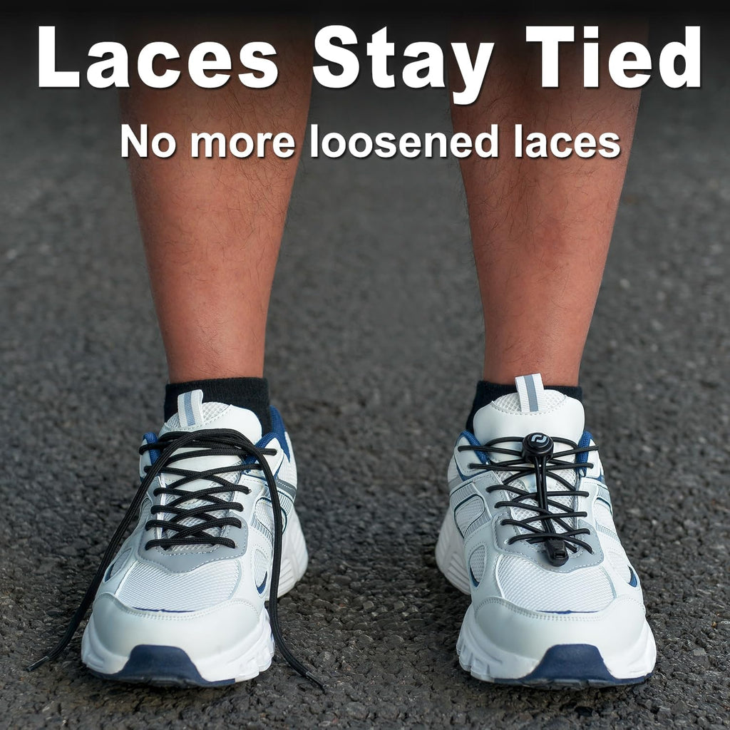 Tieless Elastic Shoe Laces for Adults and Kids | No Tie Stretchy Speed Shoelaces for Sneakers and Running Shoes with Heavy Duty Strong Locks
