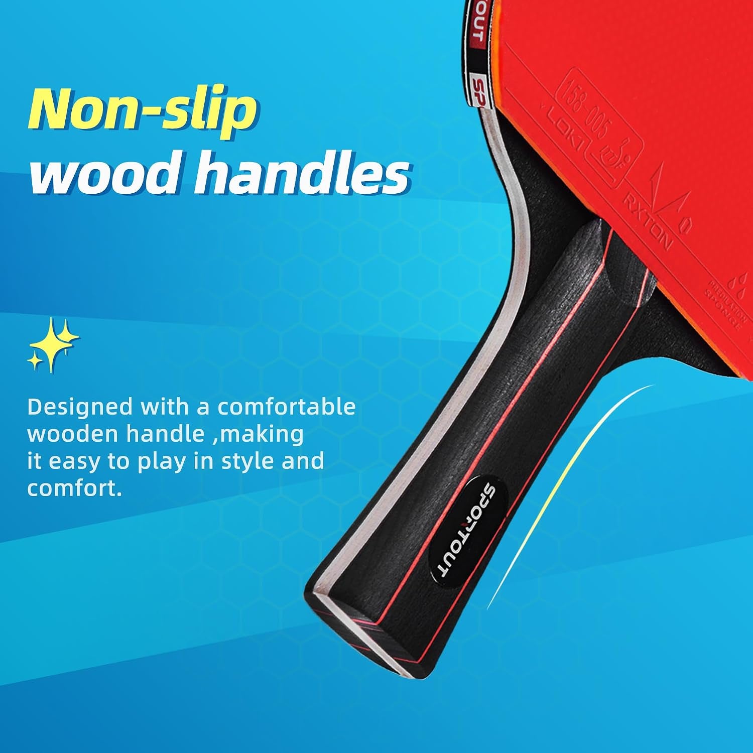 Ping Pong Paddles Sets-Portable Table Tennis Paddle with Balls, Storage Case Premium Table Tennis Racket for Indoor & Outdoor Games