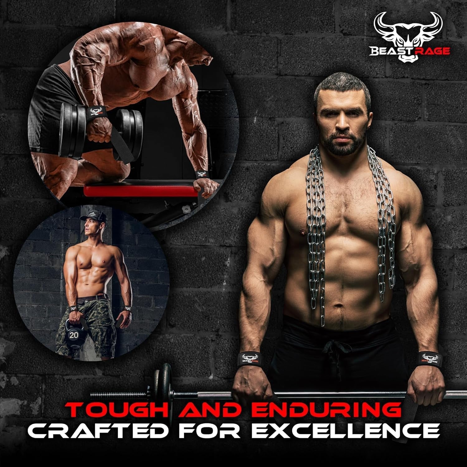 Lifting Wrist Straps for Weightlifting, Straps Gym Grip Power Workouts Lifting Straps Padded Neoprene & Premium Cotton Men Women, Deadlift Bodybuilding Exercise Lifting Straps