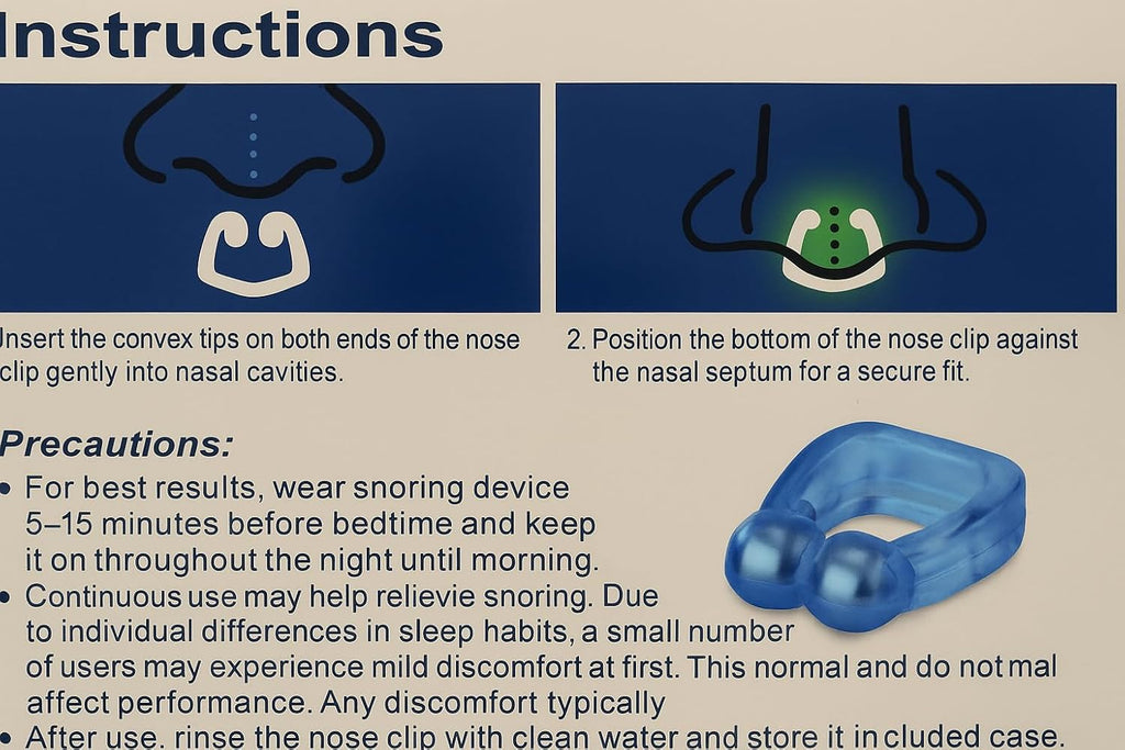 Magnetic Anti-Snore Nose Clip Device, High-Quality Silicone, Reusable Sleep Aid with Storage Case, 6 Pack