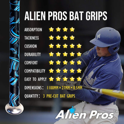 Bat Grip Tape for Baseball 0.5MM (1 or 3 Pack) – Precut and Pro Feel Bat Tape – Replacement for Old Baseball Bat Grip – Wrap Your Bat for an Epic Home Run