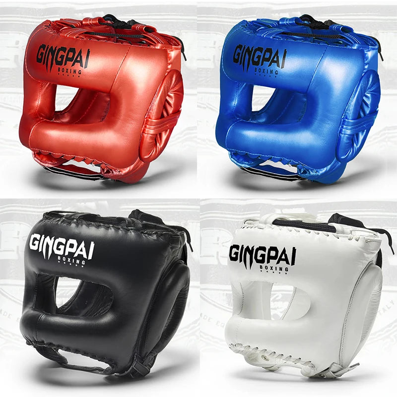 Boxing Head Protection Adult Fitness Equipment Aproved Closed Full Sports Headgear Men Women Sanda Helmets Kids Head Protector