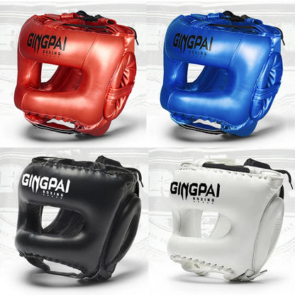 Boxing Head Protection Adult Fitness Equipment Aproved Closed Full Sports Headgear Men Women Sanda Helmets Kids Head Protector