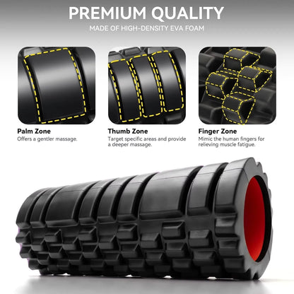 Foam Roller Yoga Column Fitness Yoga EVA Foam Roller Yoga Stick Deep Tissue Massage Roller, Suitable for Back/Waist/Leg Muscle