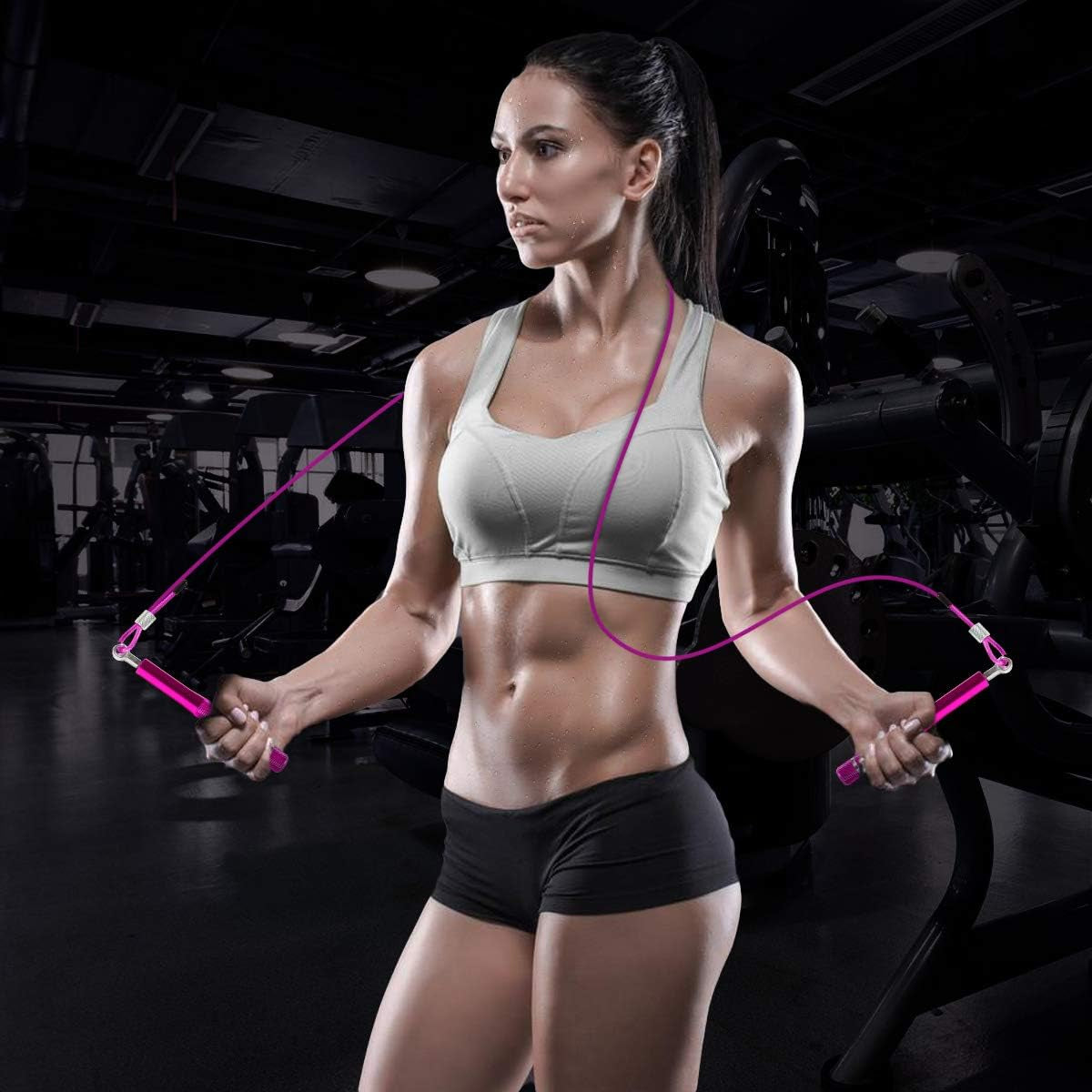 Jump Rope,  Speed Jumping Rope for Training Fitness Exercise, Adjustable Adults Workout Skipping Rope for Men, Women, Kids, Girls