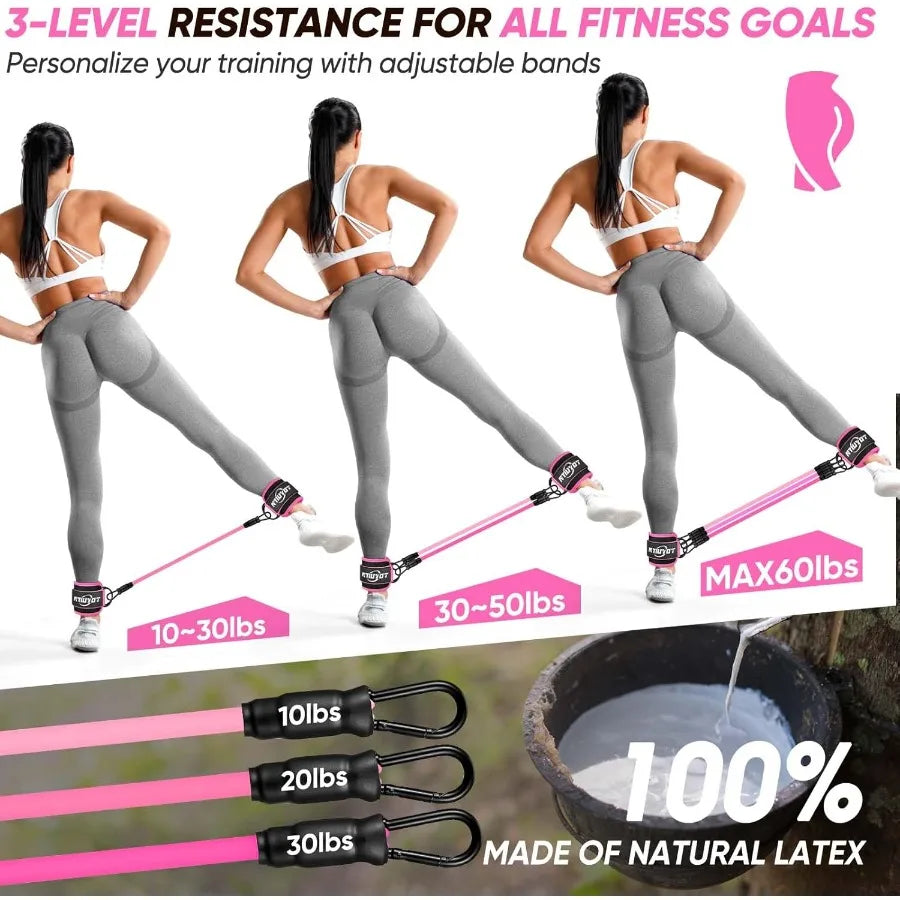 Ankle Resistance Bands with Cuffs Workout Sets for Women Resistance Bands for Working Out Exercise Band for Leg Booty Home Gym